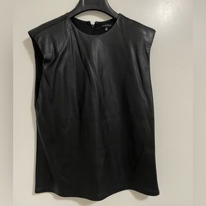 Black leather blouse